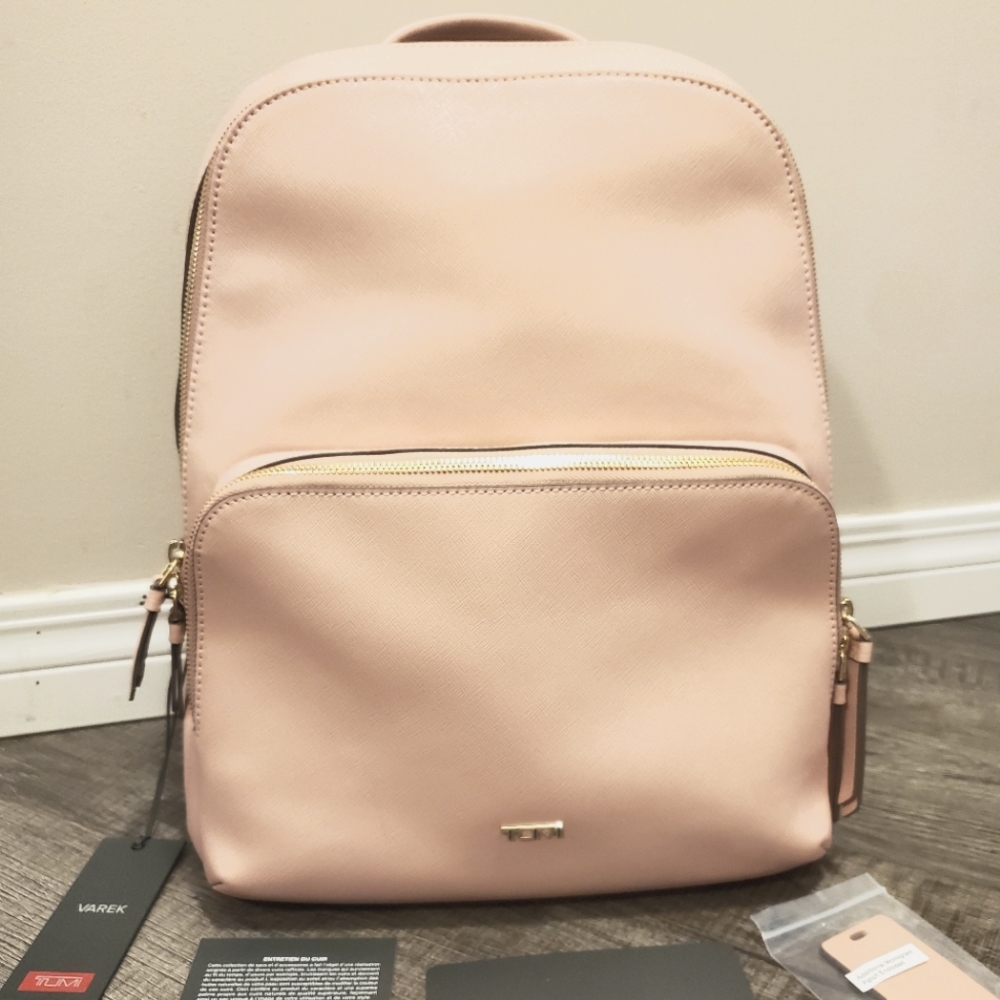 Tumi Pink Leather Backpack